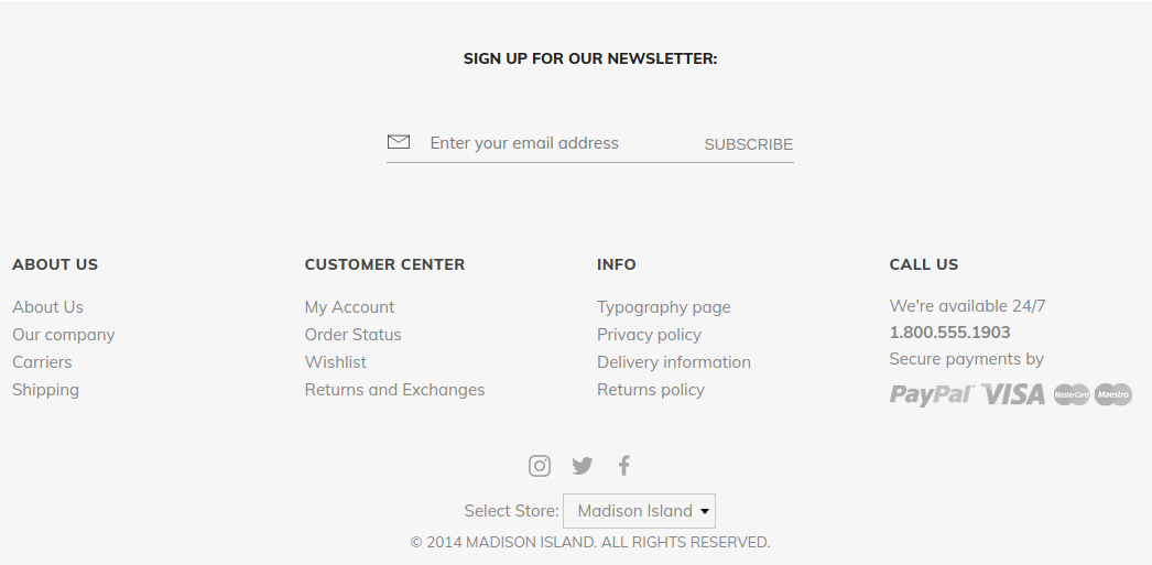Luxury footer