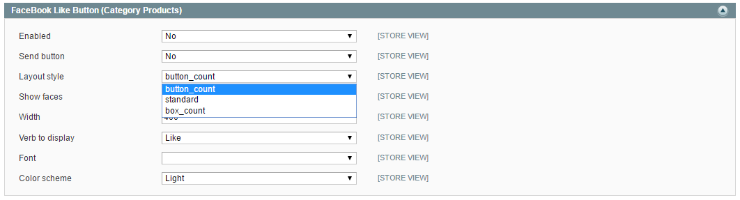 Category page settings