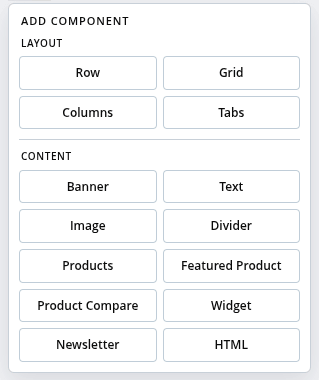Add Component Popup