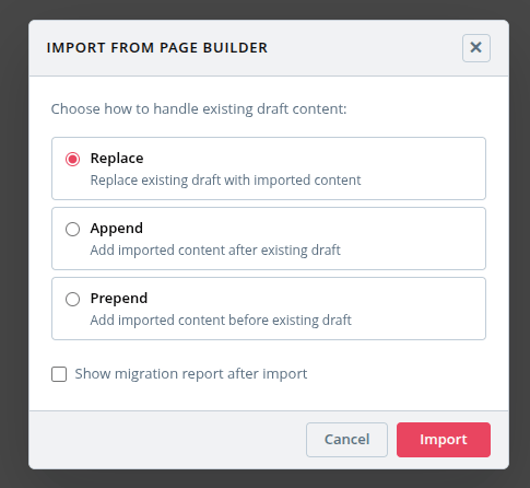 Import Dialog