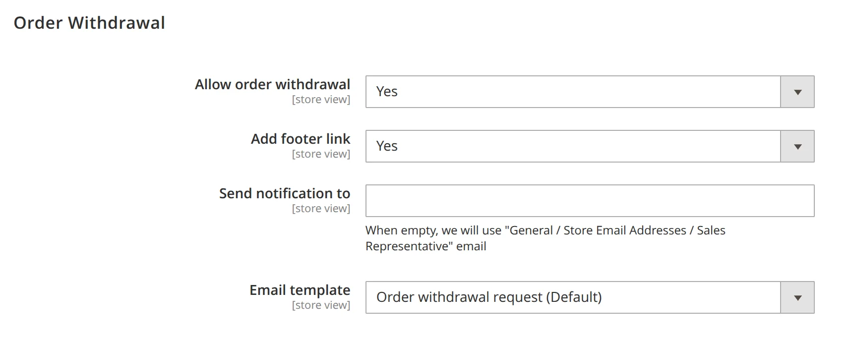 Order Withdrawal