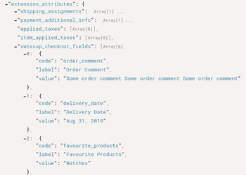 Checkout Fields data in orders API