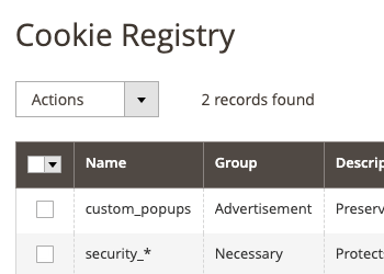 Cookie Registry