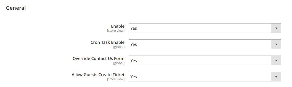 General settings