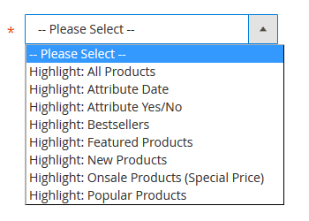 Highlight widget types