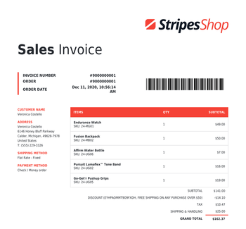 create invoice stripe