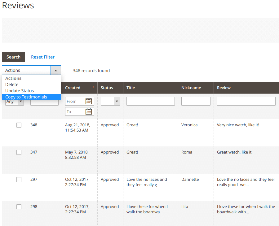 Product Reviews Grid