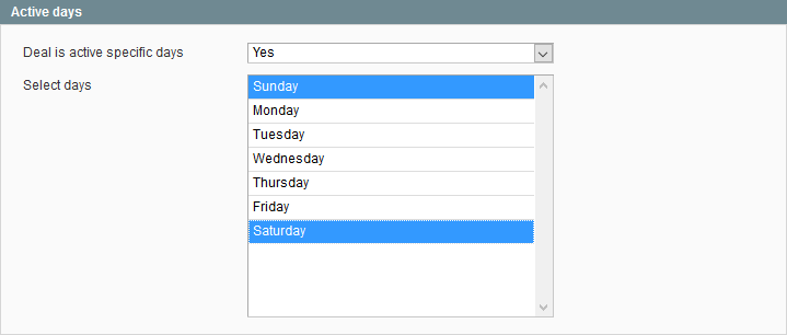 Active days section example