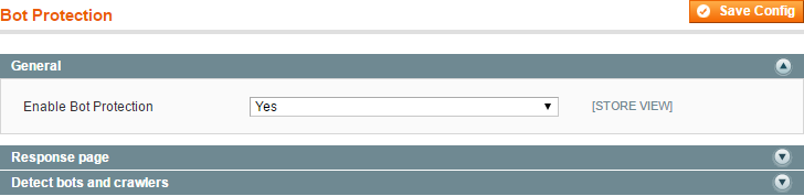 Bot Protection system config general