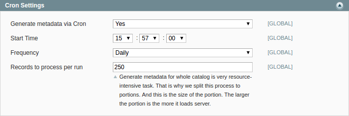 Metadata templates system config cron