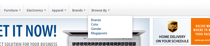 'Browse by' dropdown
