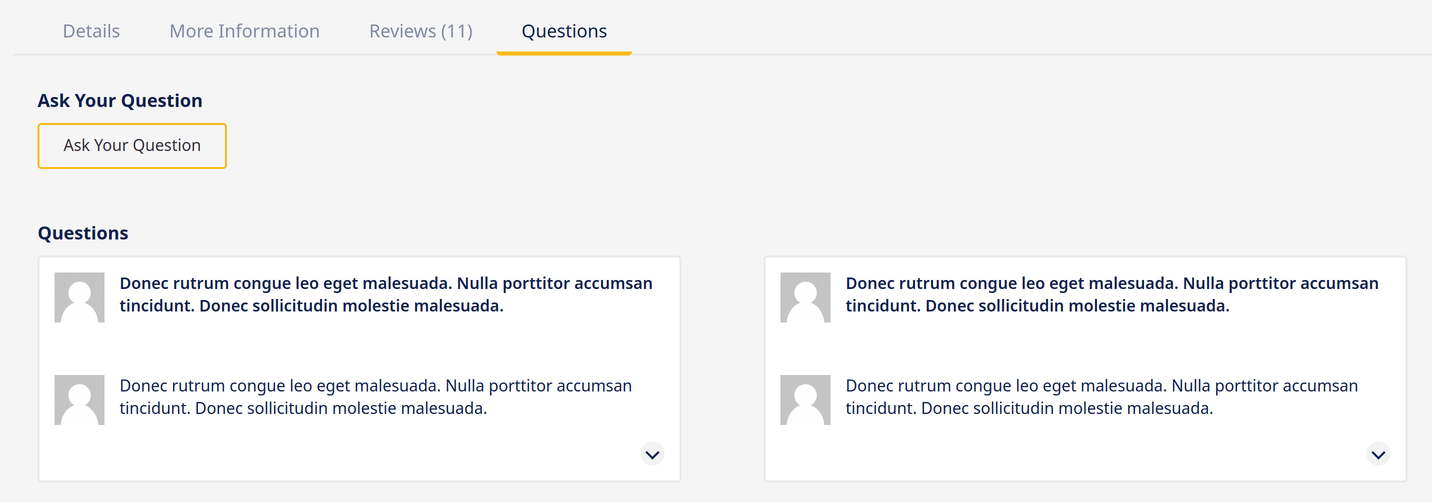 Questions tab