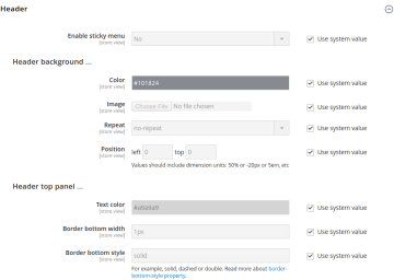 Header section