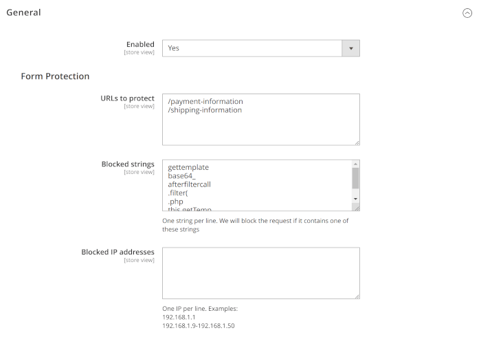 Bot Protection Configuration