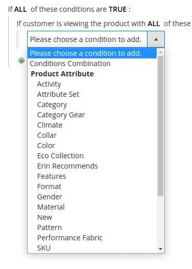 Product Attribute Conditions