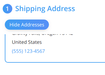 Collapsible shipping addresses section
