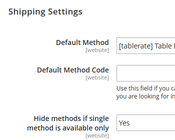 New Shipping and Payment Settings