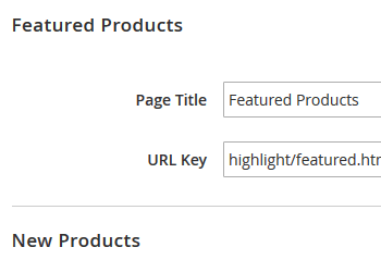 Highlight landing pages settings