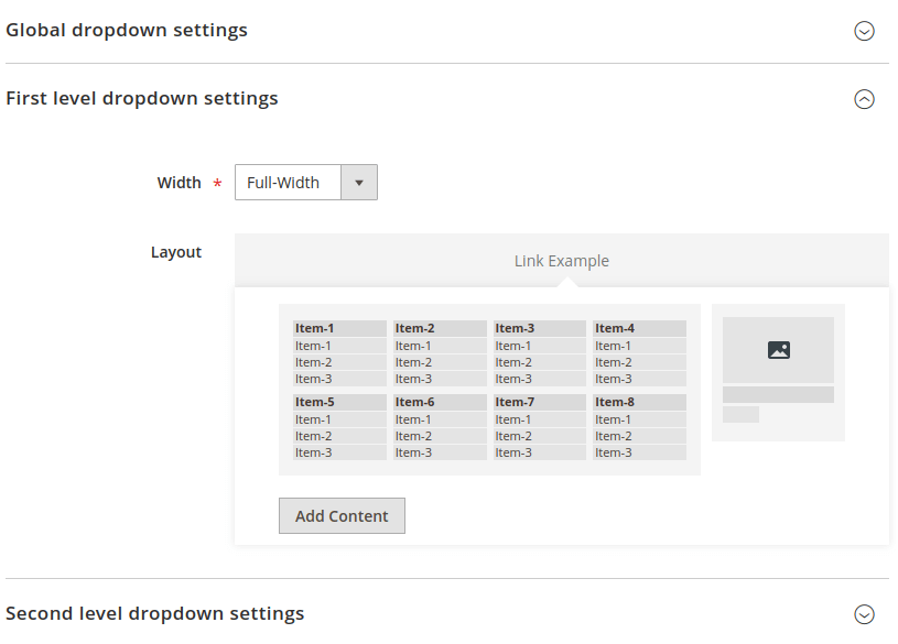 Global Dropdown Settings