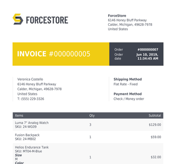 Invoice PDF Template - Force Design