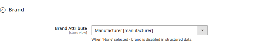 Product structured data settings. Brand.