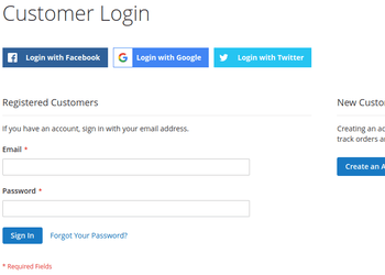 Social Buttons on Login Page