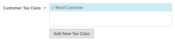 Create Customer Tax Class