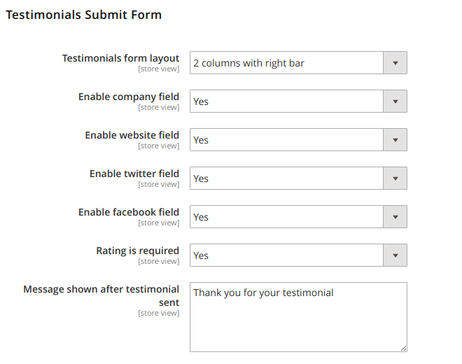 Testimonials Submit Form Section